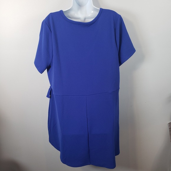 Lane Bryant Womens Top Size 18/20 Blue Ruffle V Neck Short Sleeve Blouse /B148 - Picture 5 of 8